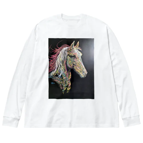 チョークアートのお馬さん Big Long Sleeve T-Shirt