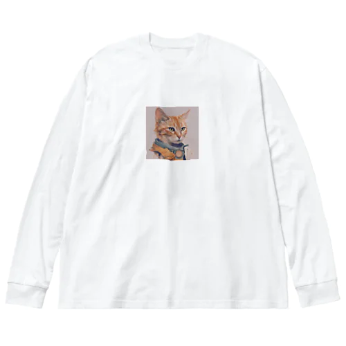 猫 ビッグシルエットロングスリーブTシャツ