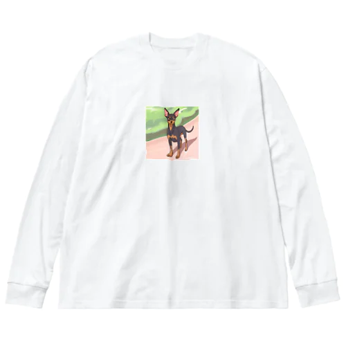 ミニピンのイラストグッズ ビッグシルエットロングスリーブTシャツ