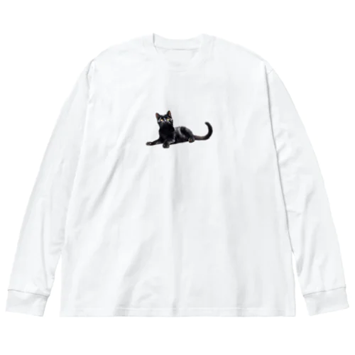 黒猫ちも ビッグシルエットロングスリーブTシャツ