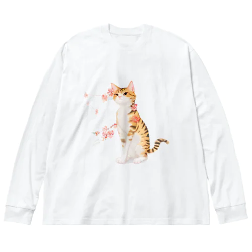 花となるねこ Big Long Sleeve T-Shirt