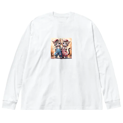 可愛い子猫イラスト Big Long Sleeve T-Shirt