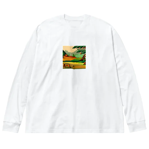 ドット柄の世界「野生の王国」グッズ Big Long Sleeve T-Shirt