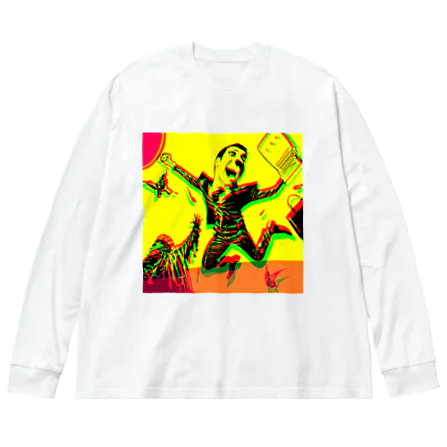 悪徳企業を辞めるため喜びジャンプする人 Big Long Sleeve T-Shirt