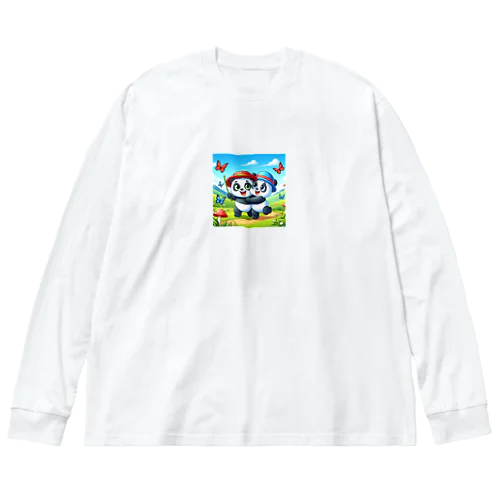 可愛すぎるAIパンダ ビッグシルエットロングスリーブTシャツ