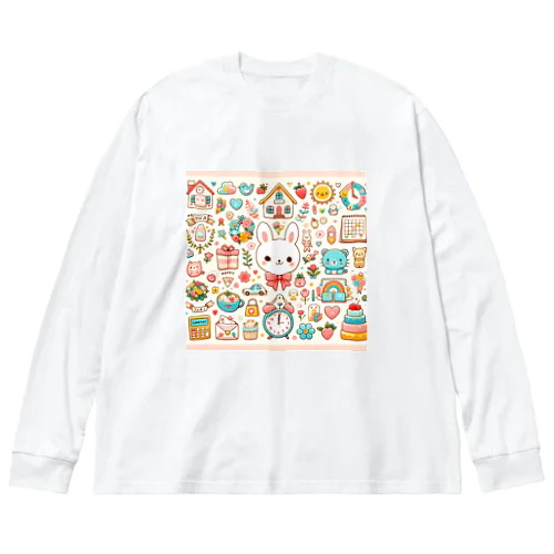 カラフルポップガーデン ビッグシルエットロングスリーブTシャツ