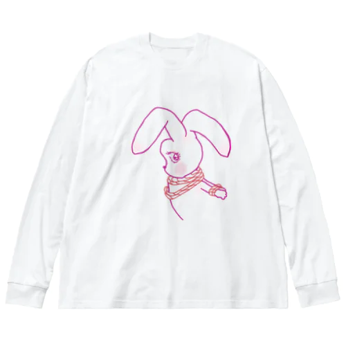 縄兎ちゃん/rope bunny （能登半島地震応援アイテム） ビッグシルエットロングスリーブTシャツ