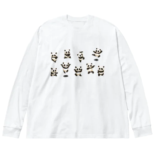 功夫のパンダちゃん（横構図） Big Long Sleeve T-Shirt