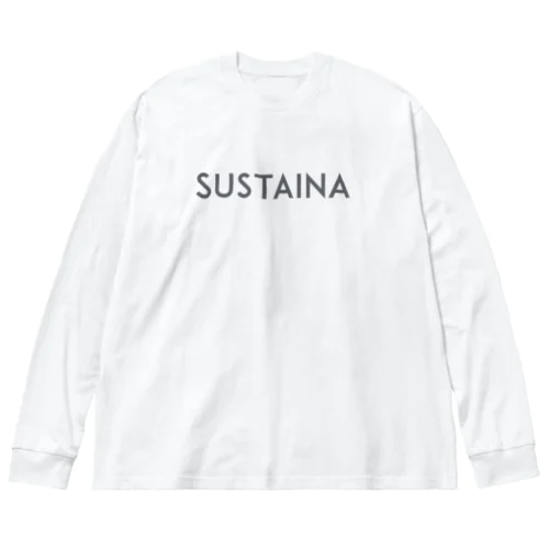 SUSTAINA（ロゴなしグレー文字） ビッグシルエットロングスリーブTシャツ