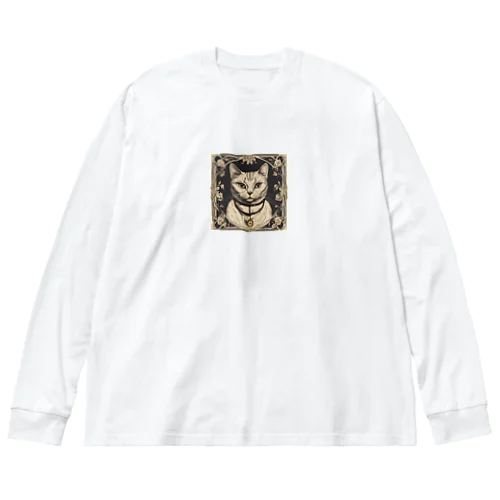 ヴィンテージキャットアート・クラシックキャットキャンバス Big Long Sleeve T-Shirt