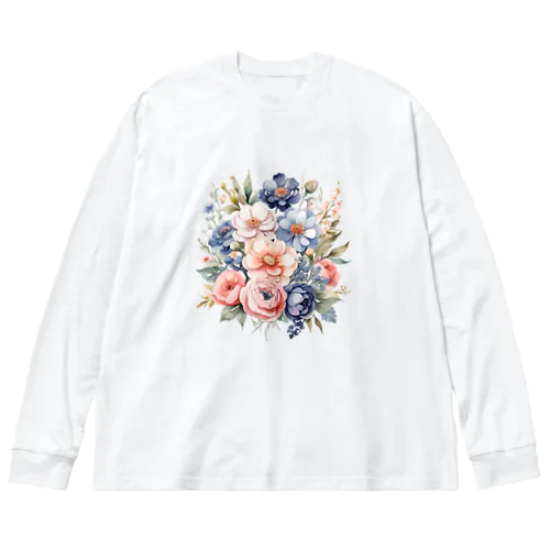 パステルカラーの花束 ビッグシルエットロングスリーブTシャツ