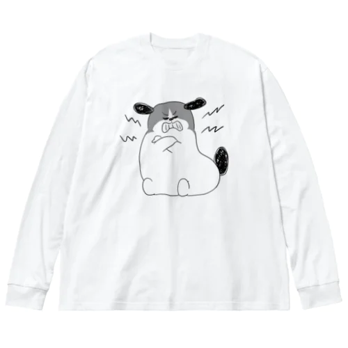 もじゃまる歯ぎしり　白黒 Big Long Sleeve T-Shirt