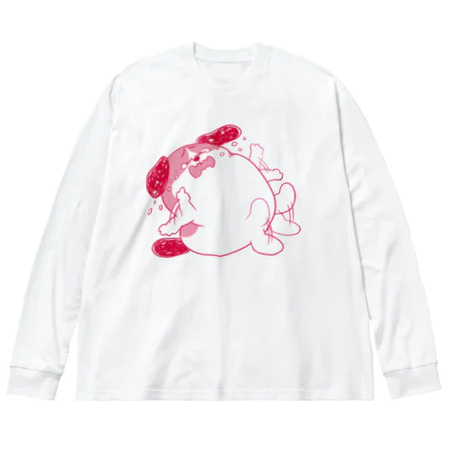 もじゃまるやだやだ　赤 Big Long Sleeve T-Shirt