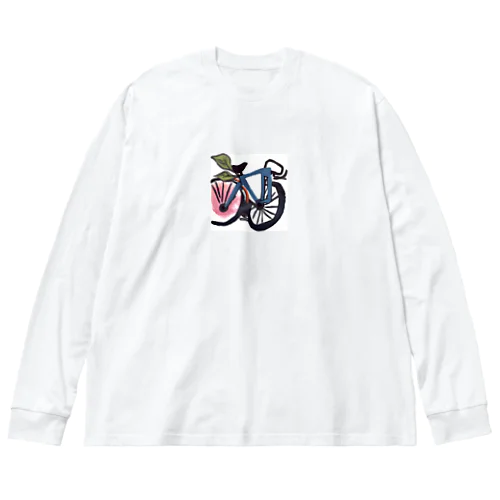 自転車イラスト ビッグシルエットロングスリーブTシャツ