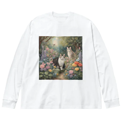 猫の楽園 ビッグシルエットロングスリーブTシャツ