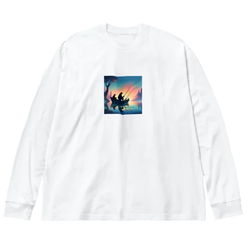 親子の釣りイラストグッズ Big Long Sleeve T-Shirt