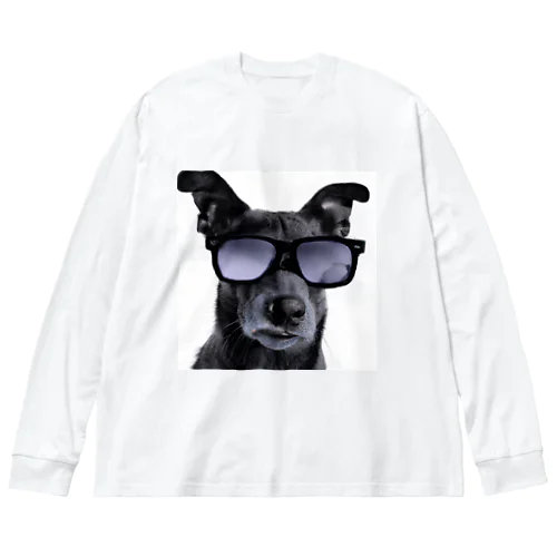 サングラスをかけた犬 Big Long Sleeve T-Shirt