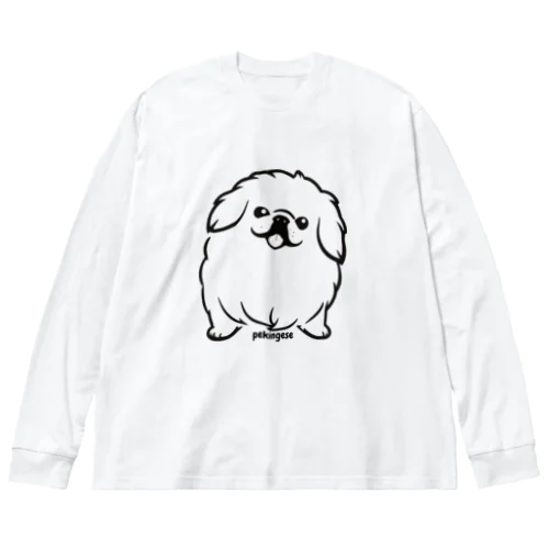 モノクロペキニーズちゃん Big Long Sleeve T-Shirt