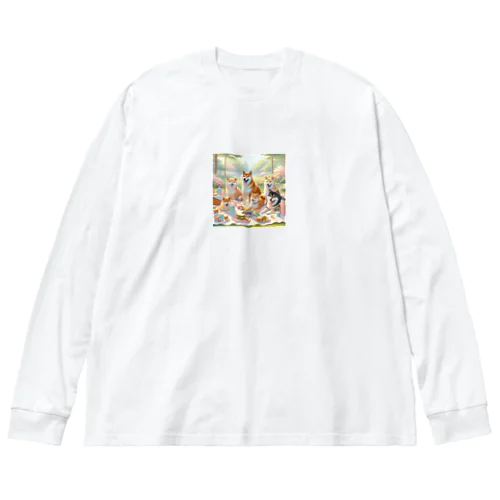 ピクニック柴犬 Big Long Sleeve T-Shirt