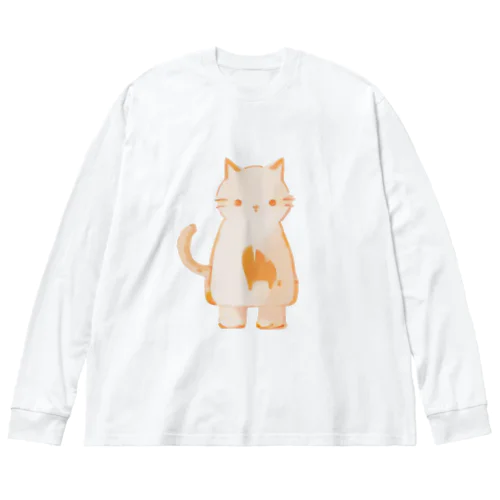 こぼしちゃったねこ ビッグシルエットロングスリーブTシャツ