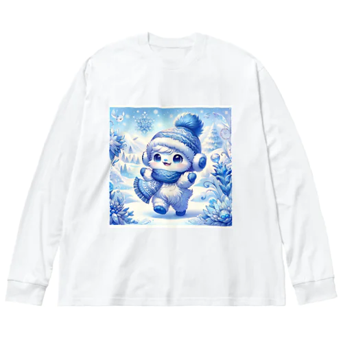 雪原の小さな守り神 ビッグシルエットロングスリーブTシャツ