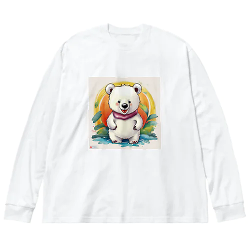 可愛いしろくま ビッグシルエットロングスリーブTシャツ