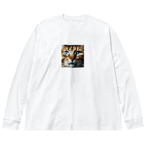 考え事している猫 ビッグシルエットロングスリーブTシャツ
