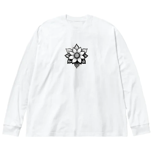 クールなトライバルフラワーⅢ Big Long Sleeve T-Shirt