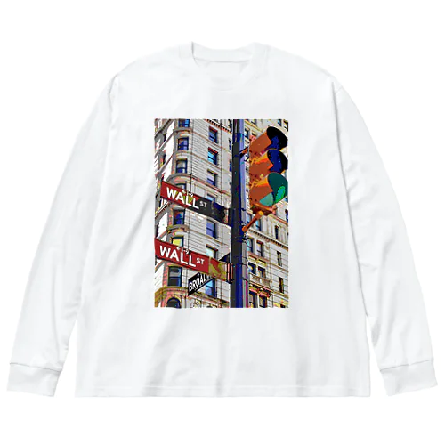 ニューヨーク ウォール街の信号機 Big Long Sleeve T-Shirt