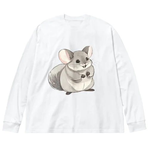 わくわくして餌を待つチンチラ Big Long Sleeve T-Shirt