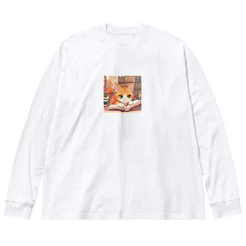 ほんよみかんねこ ビッグシルエットロングスリーブTシャツ