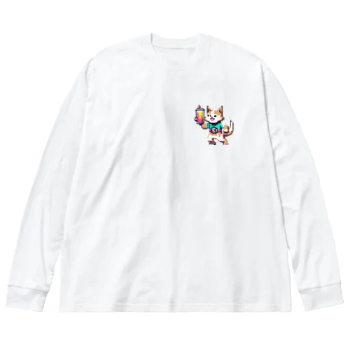 pikuneko　エナジー猫 ビッグシルエットロングスリーブTシャツ