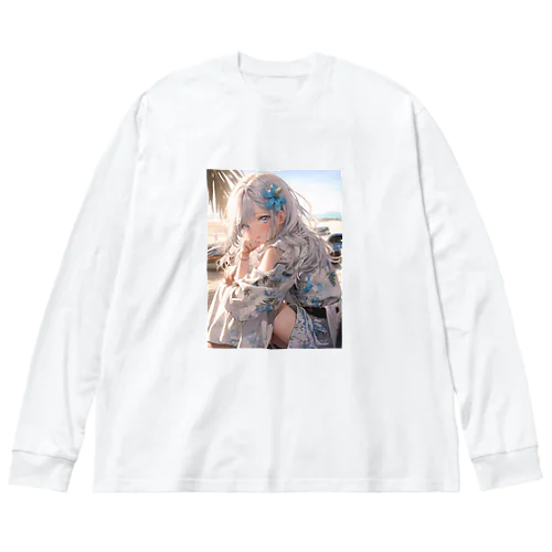 銀髪美女シリーズ1 オンザビーチ Big Long Sleeve T-Shirt