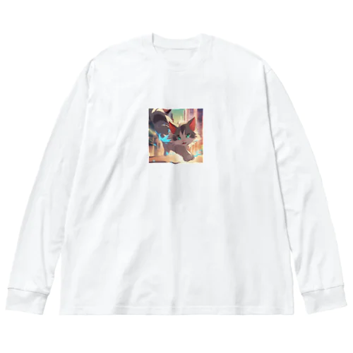 異能の力を放つ猫 Big Long Sleeve T-Shirt