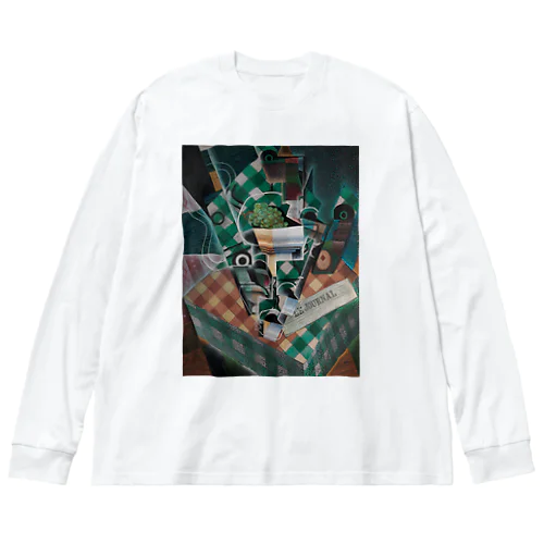 縞模様のテーブルクロスのある静物画 / Still Life with Checked Tablecloth Big Long Sleeve T-Shirt