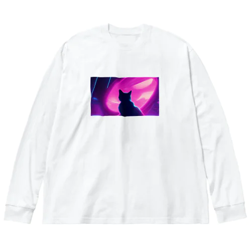 空に思いはせる猫 Big Long Sleeve T-Shirt