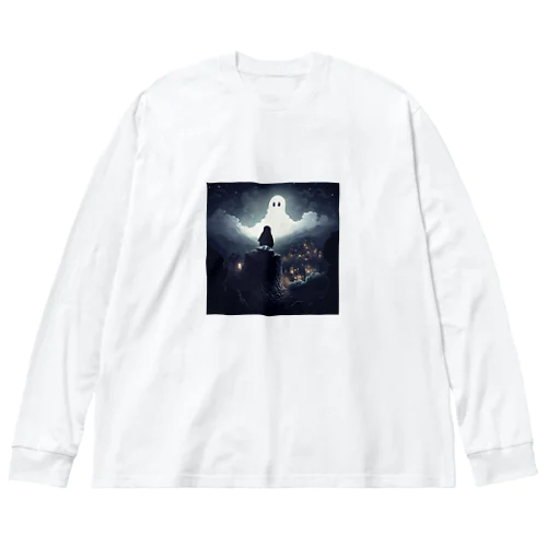 崖の上の寂しげなオバケ Big Long Sleeve T-Shirt