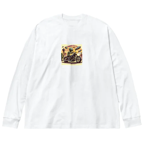 バイク宇宙人 Big Long Sleeve T-Shirt