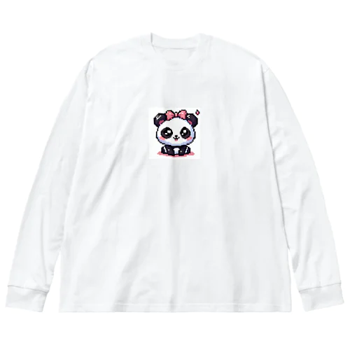 ドット絵かわいいパンダちゃん Big Long Sleeve T-Shirt