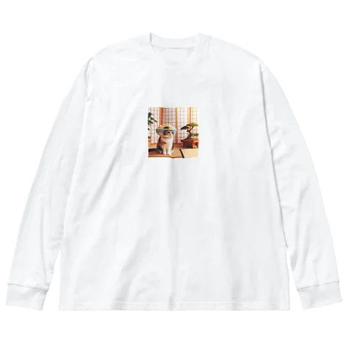 ラーメン猫２ ビッグシルエットロングスリーブTシャツ