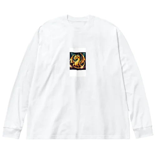 神々しいドラゴン ビッグシルエットロングスリーブTシャツ