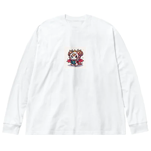 かわいいドラゴンのイラスト ビッグシルエットロングスリーブTシャツ