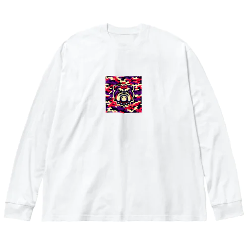 迷彩ブルドッグ ビッグシルエットロングスリーブTシャツ