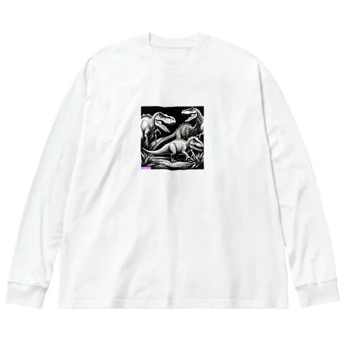 モノクロ恐竜くん3号 Big Long Sleeve T-Shirt