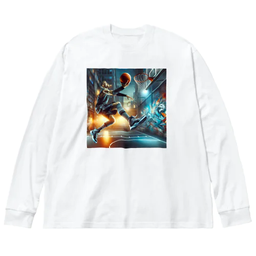 ゴールへの一瞬の瞬間！バスケットボールの魔術師が放つシュート！ Big Long Sleeve T-Shirt