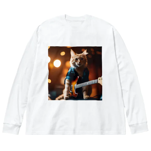 Kawaii Rock Cat ビッグシルエットロングスリーブTシャツ