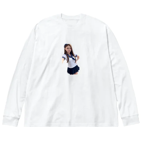 AI美女 Big Long Sleeve T-Shirt