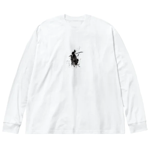 黒と白のサムライ: 陰と陽の完璧なバランス Big Long Sleeve T-Shirt