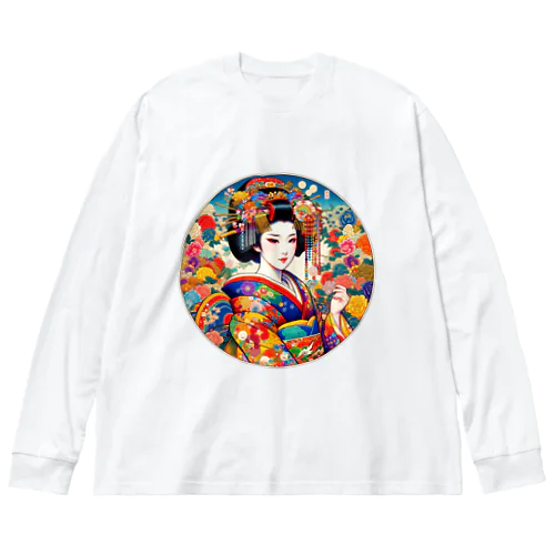 浮世絵 美人画 Ukiyoe beauty painting [UB-DL-SR002-0002] Big Long Sleeve T-Shirt