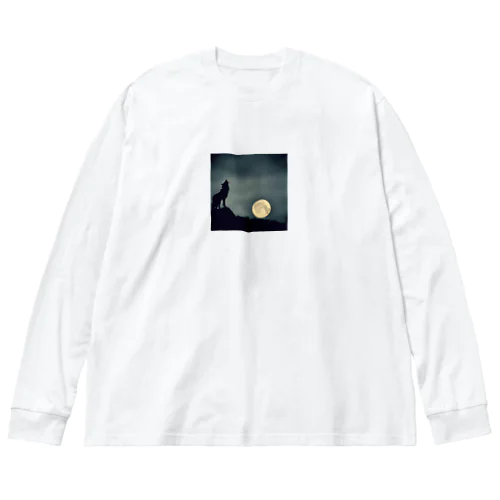 月夜の狼影 Big Long Sleeve T-Shirt